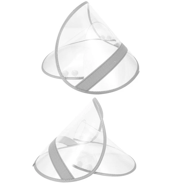 2 Pcs Plastic Miss Raincoat Cap Brim Hat Protector Transparent