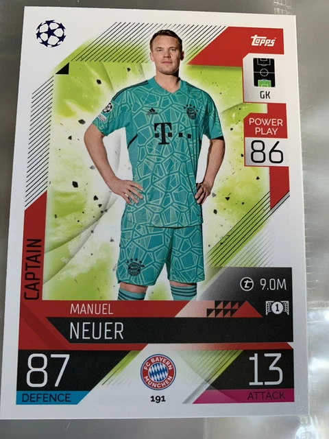 MATCH ATTAX 2022 2023 22 23 Manuel Neuer Bayern Munchen Number 191 £0. ...