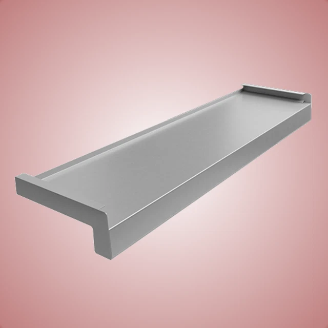 Appui De Fenêtre Aluminium Sur Mesure – Argent RAL 9006, Tôle 1,2 Mm, Neuf