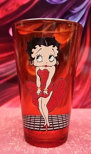 Betty Boop Red Thick Red Pint Glasses set of 4 2