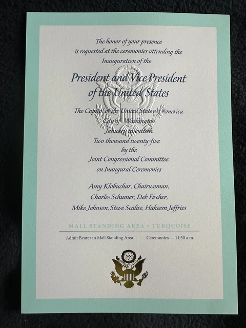 DONALD TRUMP 2025 Official Numbered Inauguration Ticket, NEW 70.65