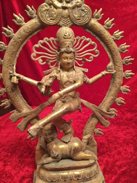 Bailando Dios Shiva En Rueda Solar Flammenrad Bronce Dorado 56cm