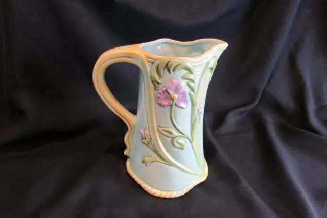 Art Nouveau Style Majolica Pitcher Made Exclusively for Seymour Manning