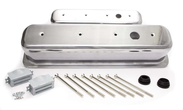 Racing Power Co Aluminum Breather Holes Valve Covers Sbc P/N R6146-1