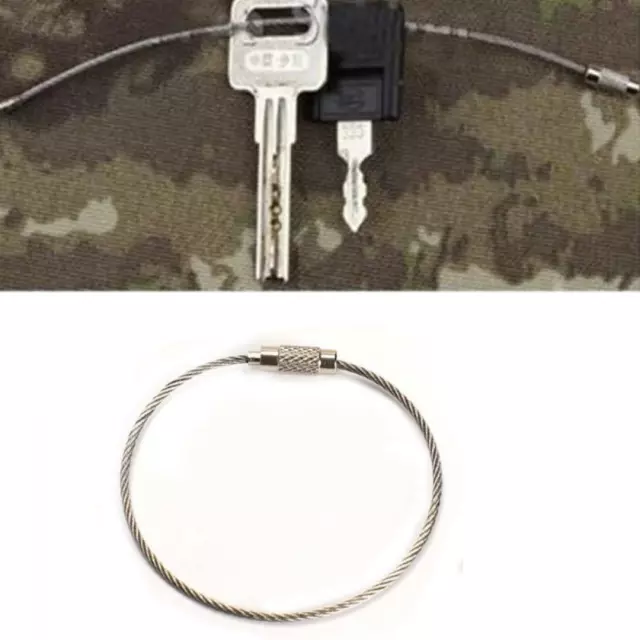 10PCS Useful Tool Outdoor Cable Wire Keychain Stainless Steel Key Ring