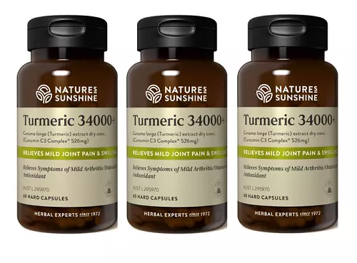 ^ 3 x Nature's Sunshine Turmeric 34000+ 60 Capsules