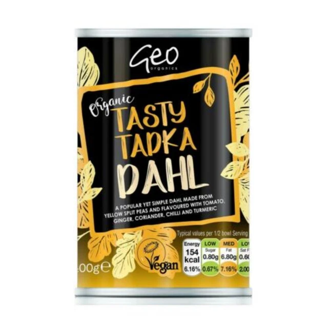 Georganics Cans - Tadka Dahl 400 g biologico gustoso - confezione da 2
