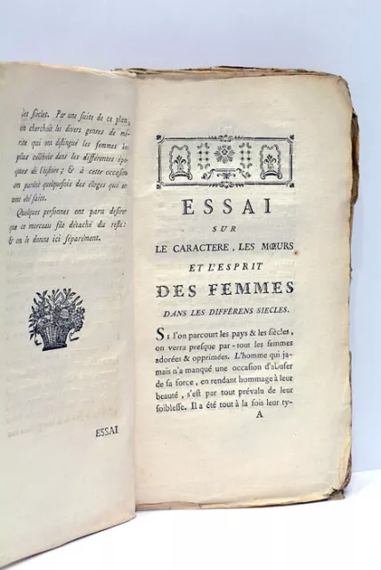 Livre Ancien Thomas Caractere Moeurs Et Esprit Des Femmes Paris 1772