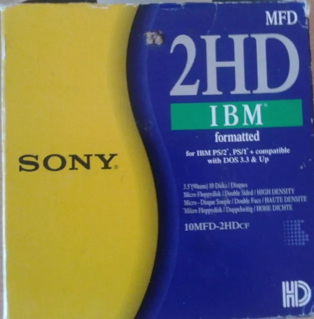 Sony 2Hd Ibm Formatted 1.44Mb Pack Of 10 Floppy Disks - Pn: 10Mfd-2Hdcf - Ean: 4