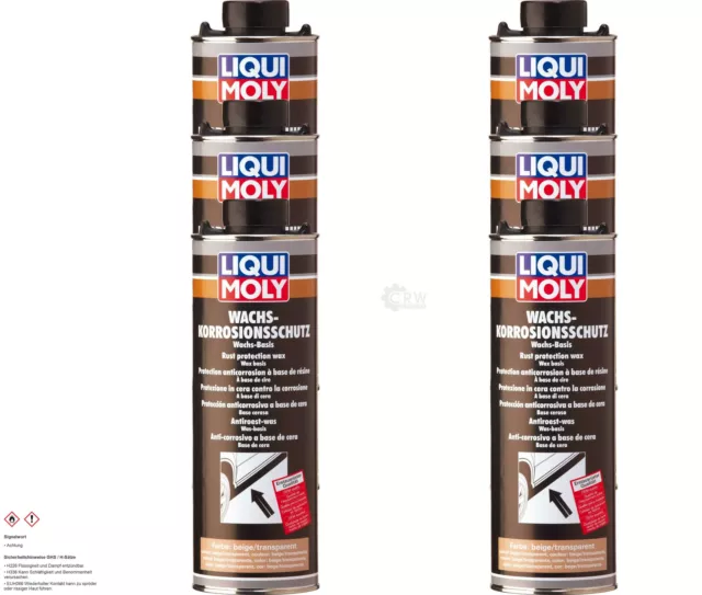 6x Liqui Moly Wachs Korrosionsschutz braun transparent Rost Pflege 1L