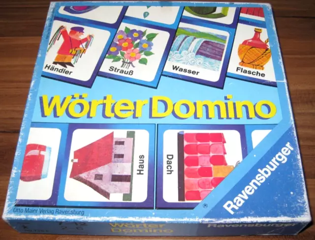 Wörter Domino (Ravensburger 1981) Retro Bilder Wörter Lege Kinderspiel ab 7
