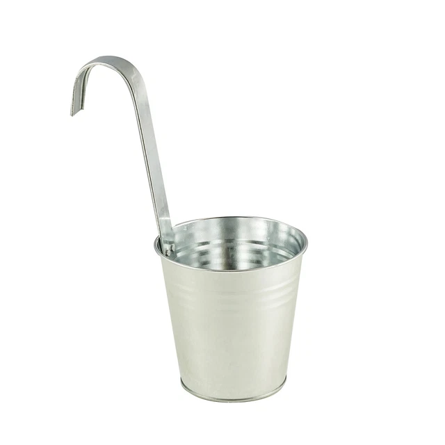 3 x Hängetopf Blumentopf Hängetöpfe Garten Balkon Blumen Topf Kräutertopf Zink 2