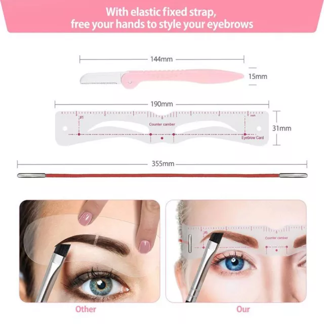 14Pcs Eyebrow Stencils Shaper Grooming Kit Brow Make-Up Template Tool UK