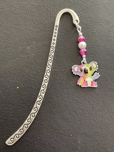 Cute KOALA  BOOKMARK Tibetan Silver Enamel Charm Christmas Present Gift Bag