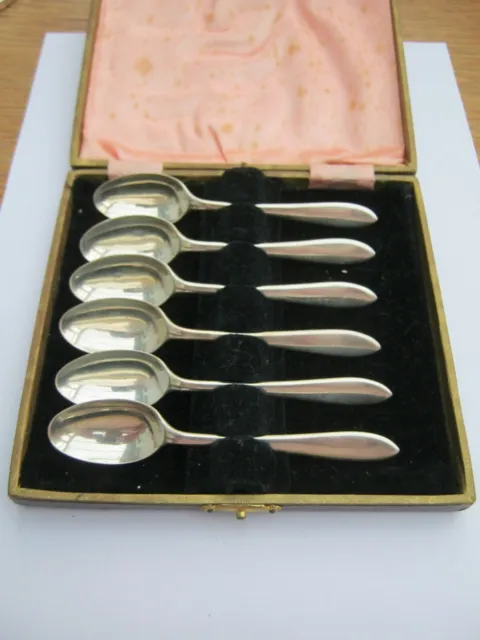 Sheffield 1938 Sterling Silver Cased Set Of 6 Tea Spoons - 78gms