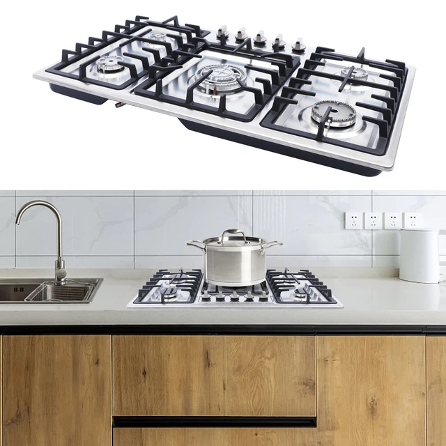Manopole Fornello Whirlpool W10594481 – Set 5 Pezzi In Acciaio Inox – Ricambio Forno E Piano Cottura