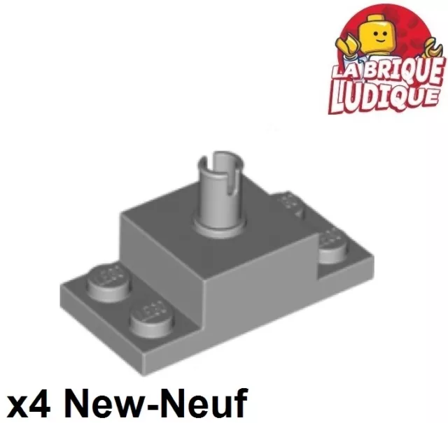 Lego - 4x Brique Brick Modified 2x2 Top Pin rotor gris/light b gray 30592 NEUF