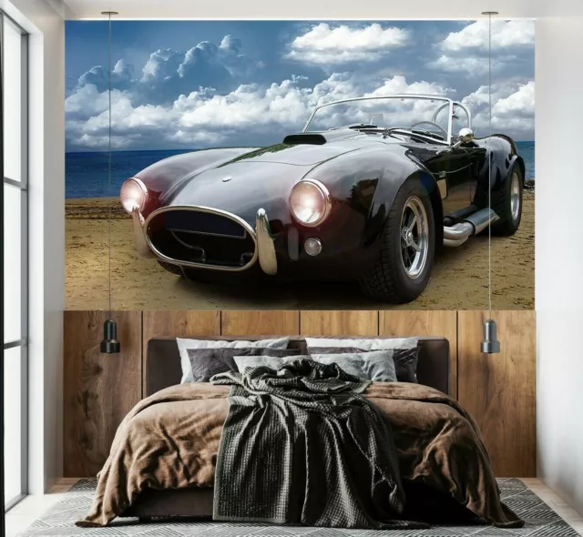 Nostalgic Retro Classic Car Beach Wall Mural Photo Wallpaper Bedroom Decoration