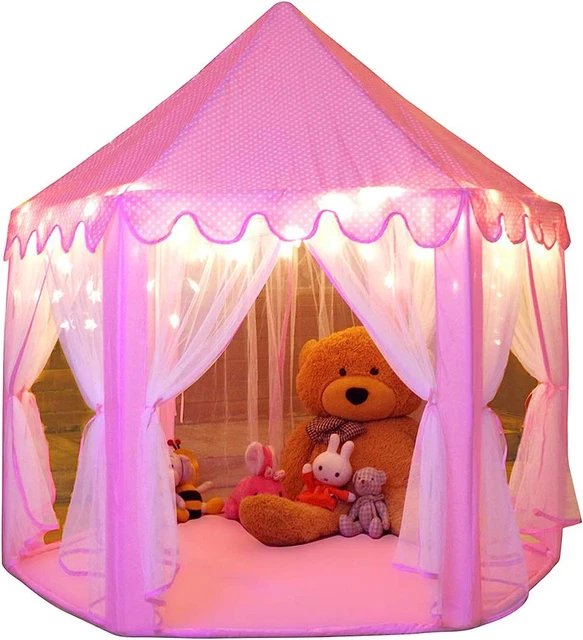 Monobeach Princess Tent Girls Large Playhouse Kids Castle Play Tent with Star Li