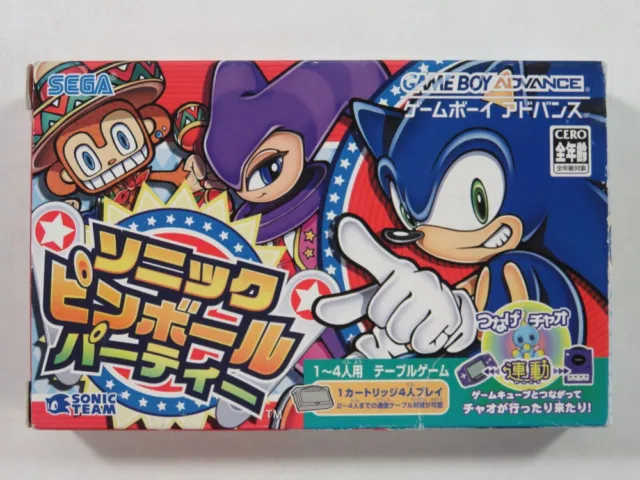 Sonic Pinball Party Nintendo Gameboy Advance (Gba) Japan (Complete With Reg Card