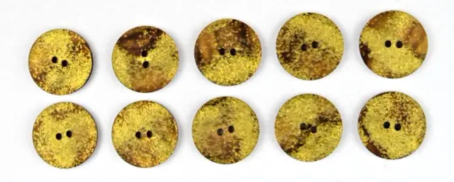 10 botones de madera inyectados en oro 18 mm 666 delantero/trasero