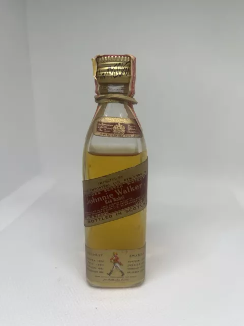 Vintage Johnnie Walker Red Label Mini Liquor Bottle Empty