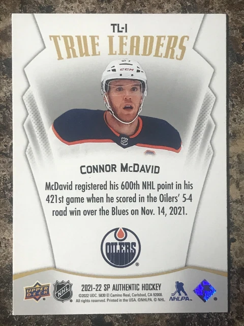 2021-22 SP AUTHENTIC Connor McDavid TL-1 True Leaders $1.96 - PicClick CA