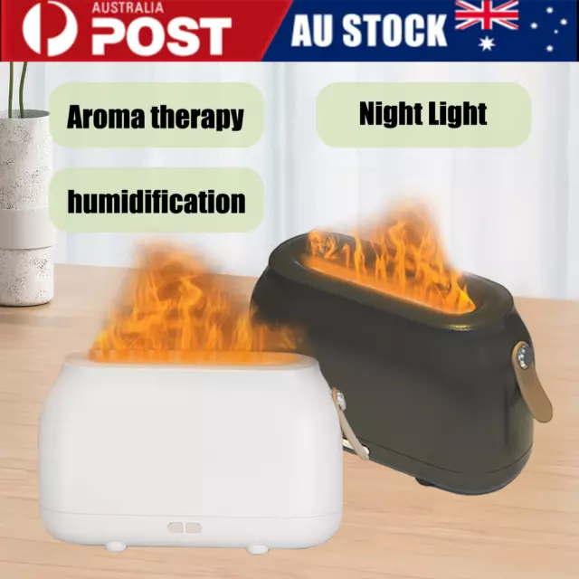 3D Flame Essential Oil Diffuser Aroma Humidifier 180ml USB Air Purifier Mist AU