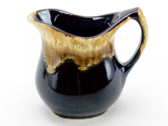 Dark Brown Drip Glaze Cream Pitcher, Robinson Ransbottom, Roseville Ohio Pottery