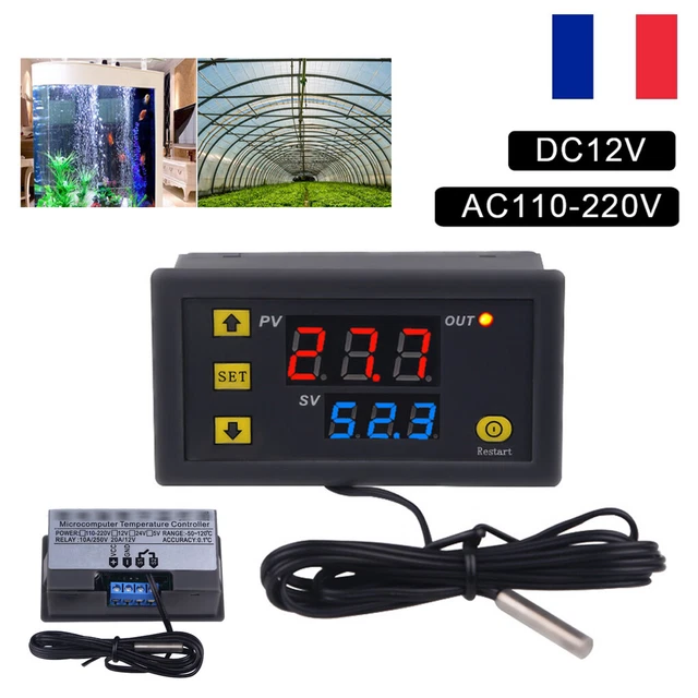 Capteur de température du contrôleur de thermostat d'ordinateur à LED numérique