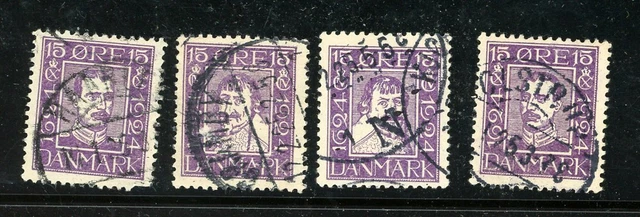 DENMARK--Lot of 4 Stamps Scott #168-#171