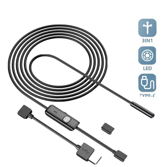 Waterproof HD Endoscope USB Type-C Borescope Inspection Snake Camera for Android