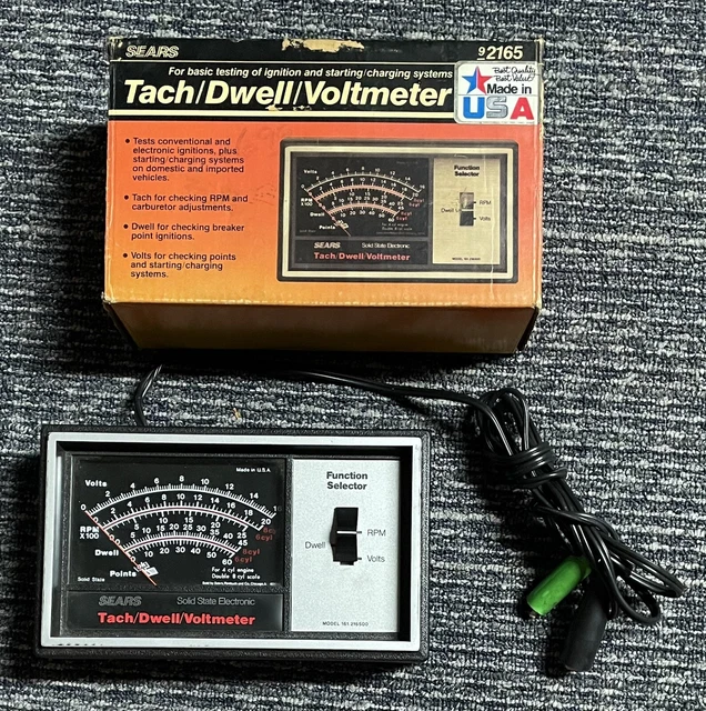 Vintage SEARS Solid State Electronic Tach Dwell Voltmeter 9-2165 161.216500 USA