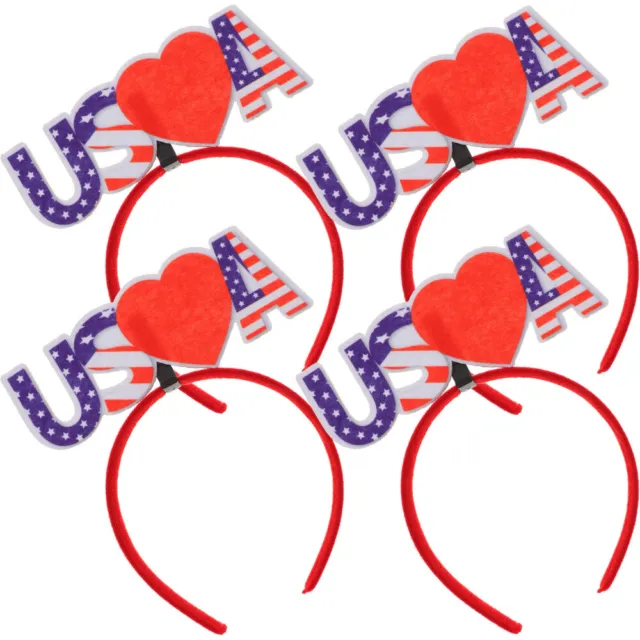 4 Pcs Independence Day Headband Plastic Election Decorations 4th July 2