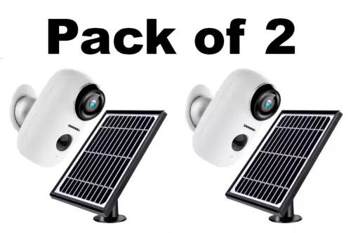 Pack of 2 ZUMIMALL Solar Cameras Wifi Outdoor Night Vision Wireless Security Cam