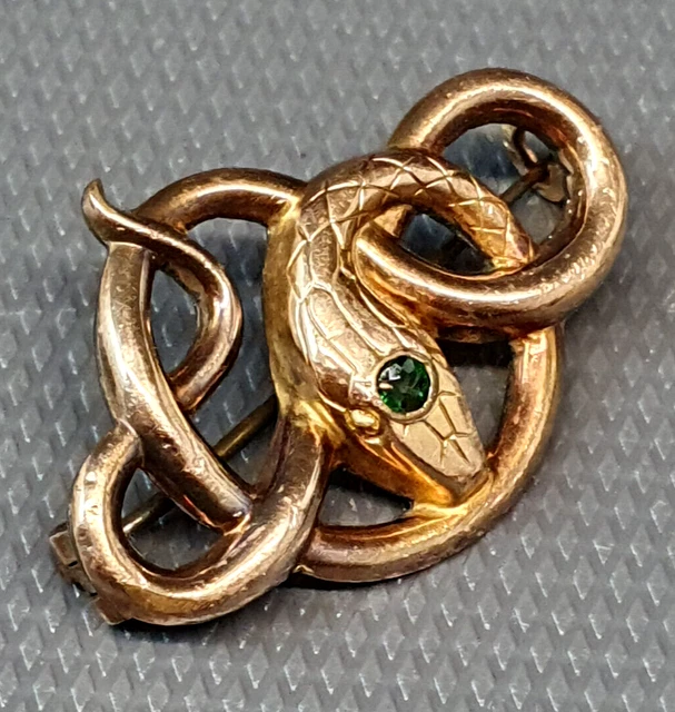 Broche Serpent En Métal Doré Avec Strass Brillants - Neuf Sans Emballage