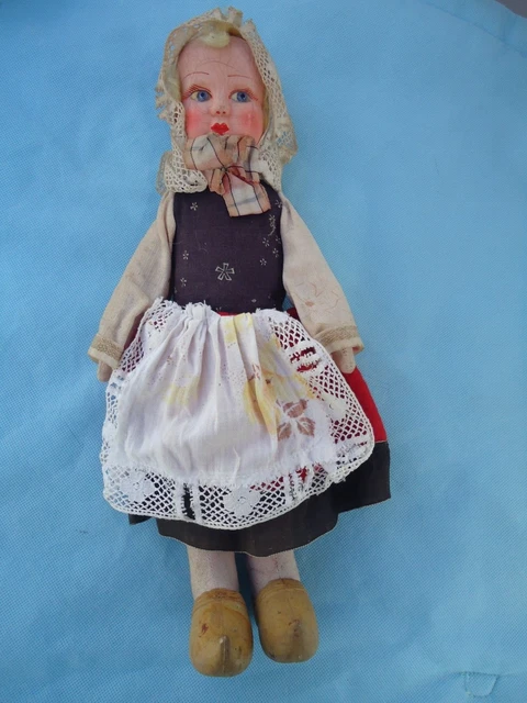 POUPÉE ANCIENNE FOLKLORIQUE LELA - Costume Tyrolien - Celluloïd