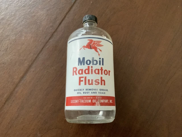 Vintage Mobil Radiator Flush Bottle Pegasus