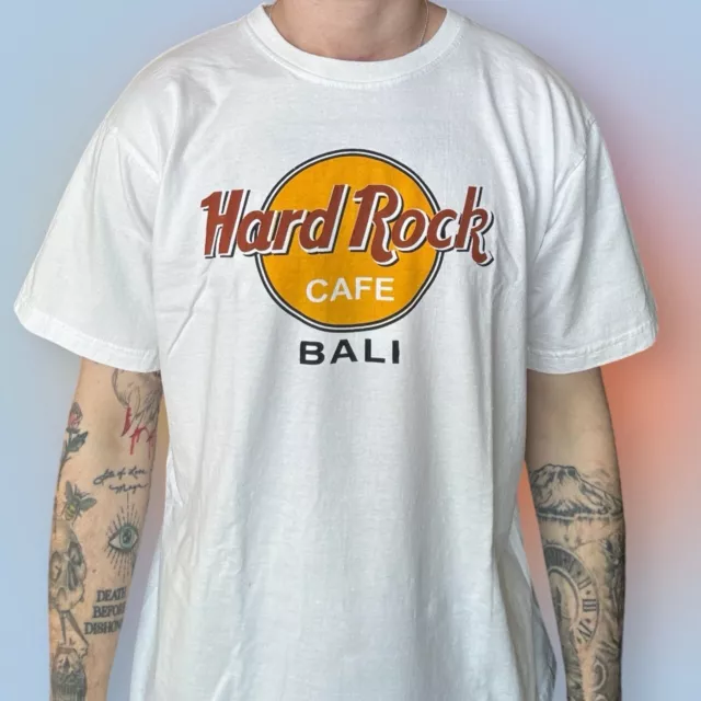 Vintage 90’s Hard Rock Cafe Bali Indonesia White T Shirt Size XXL