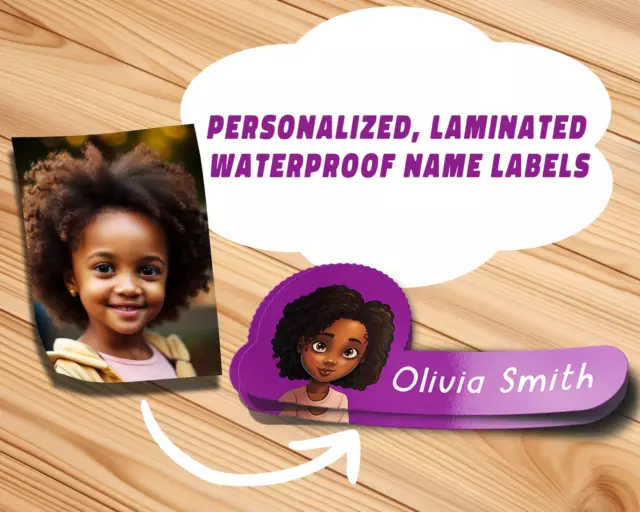 20pcs Laminated, Personalized, Waterproof Name Labels Stickers