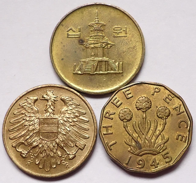 World Coins Lot Of 3, See Pics  0.99 Cents Auction & Free Shipping    (# 106)