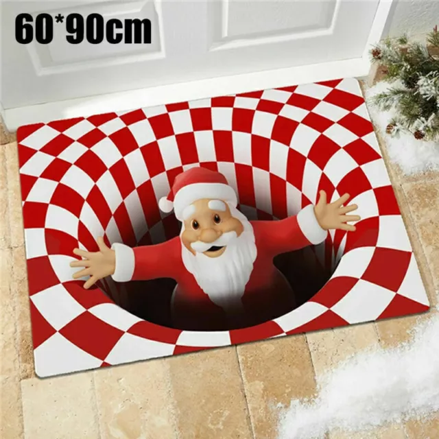 Christmas Floor Mats Kitchen Cartoon Non-Slip Hallway Door Rug Home Xmas Decor 2