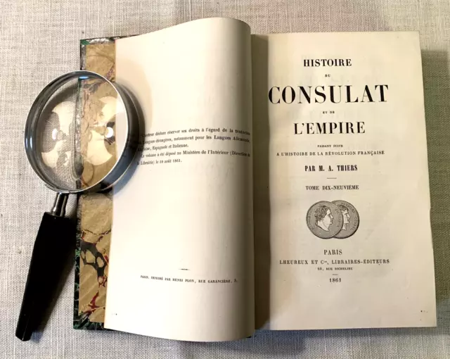 Adolphe THIERS - HISTOIRE DU CONSULAT ET DE L'EMPIRE - Complet 20 Vol. - 1845/62