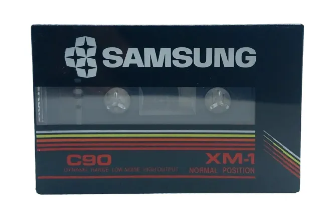 SAMSUNG XM-1 C90 TYPE I BLANK AUDIO CASSETTE TAPE 1980s BRAND NEW AND SEALED