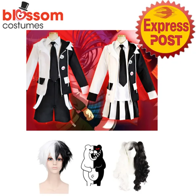 N164 Danganronpa Dangan Ronpa Monokuma Black & White Bear Cosplay Anime Costume