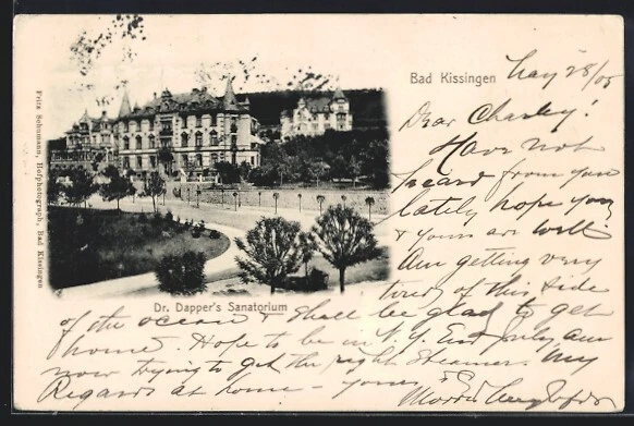 Bad Kissingen, Dr. Dapper´s Sanatorium, Ansichtskarte 1905