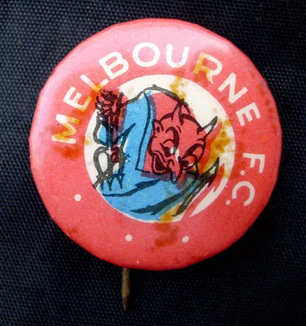 Melbourne Football Club Badge 'Demons' A Tin Badge From The Argus 1951.