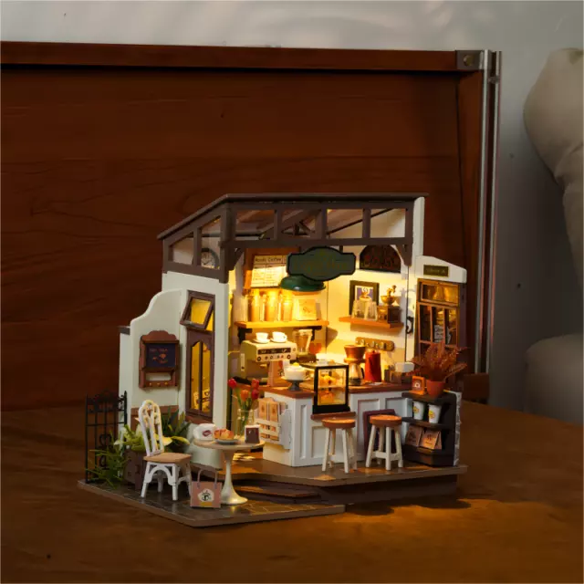 Rolife No.17 Café 1:20 3D Wooden DIY Miniature Dollhouse kit LEDDecor Kids Gifts