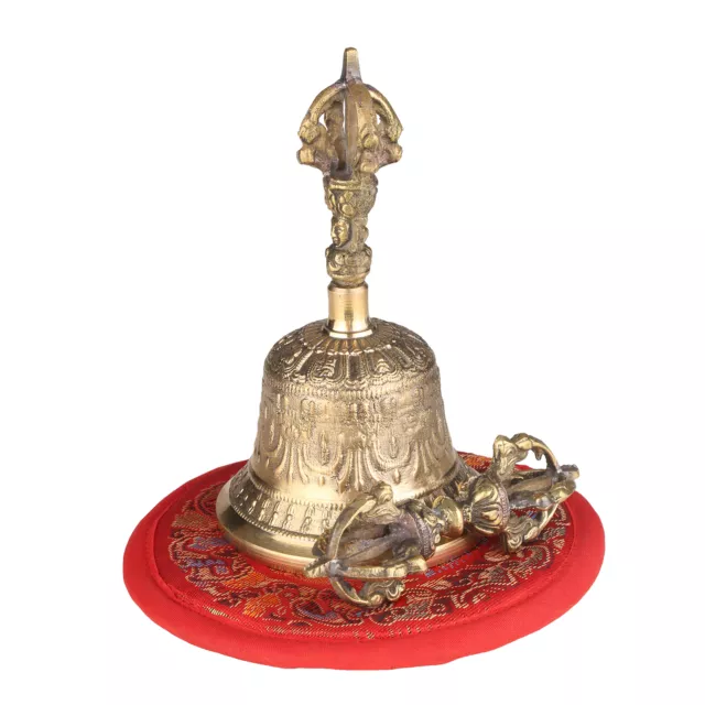 Tibetische buddhistische Glocke Bronze Handglocke mit Vajra-Polsterung für C2V0