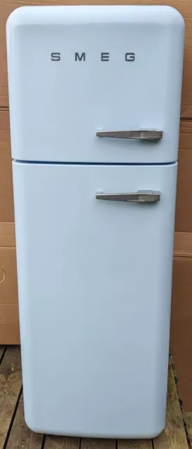 Smeg Left Hand Fridge Freezer - Blue - Static - 80/20 - Retro  FAB30LPB5UK